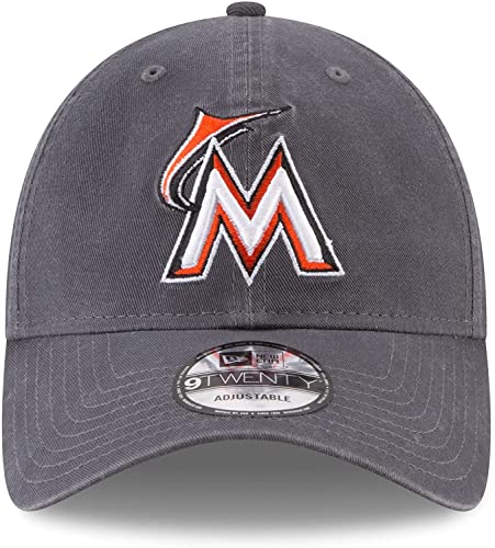 New Era Women Marlins Graphite Core Classic 9Twenty Adjustable Hat Cap 115915852