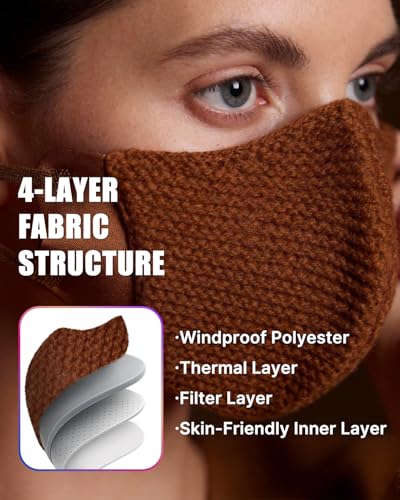 Image of BBN Warm Wool Face Mask: Adjustable Washable Cover - Reusable Windproof Protection for Winter Commuting Outdoors