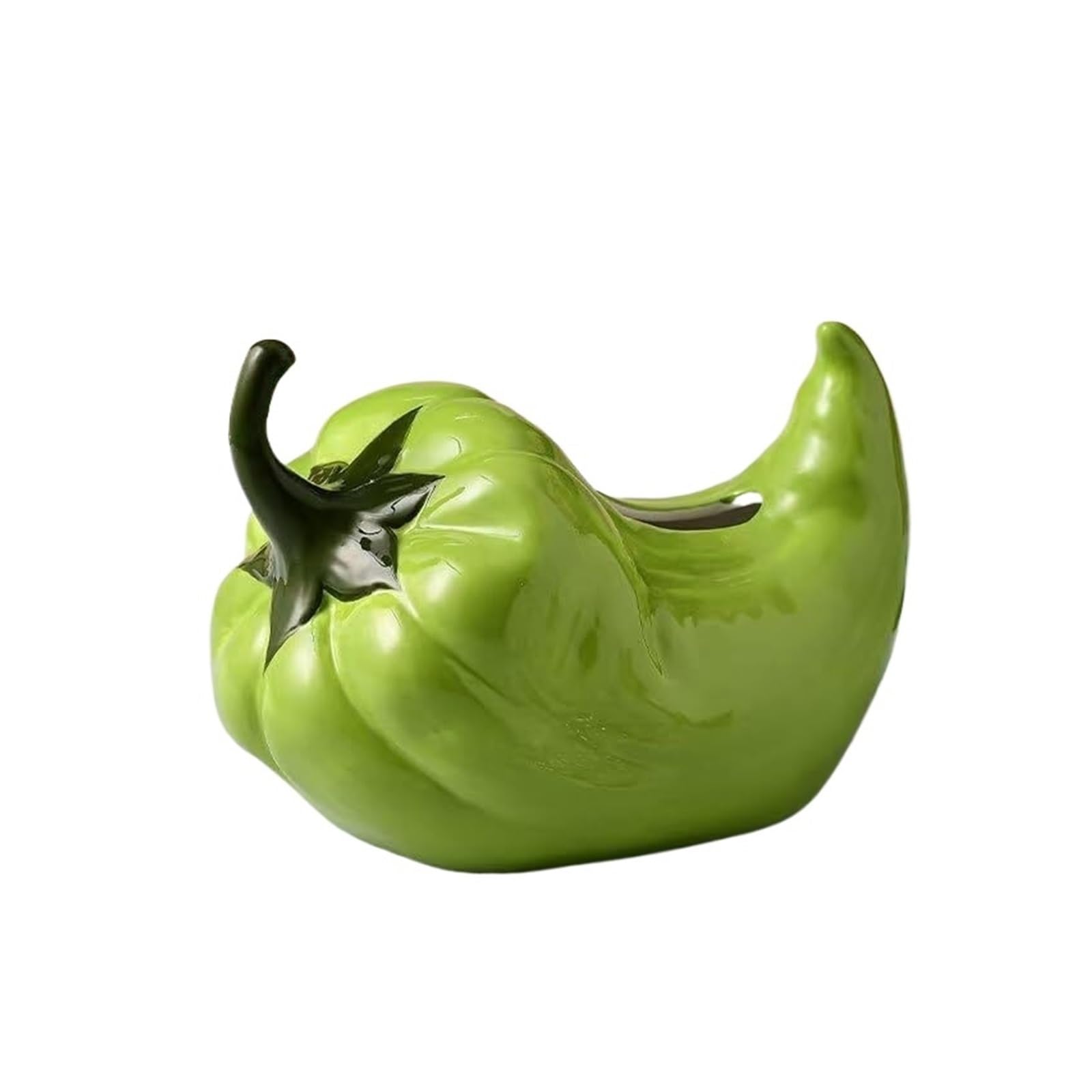 Kosmetiktuch-Spenderbox Dekorative Taschentuchbox aus Keramik mit Chili-Pfeffer-Motiv, modernes, minimalistisches Design Must-Haves für die Wohnung(Green)