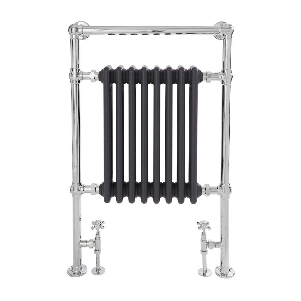 Milano Anthracite Elizabeth Chrome Heated Towel Rail - 930Mm X 620Mm
