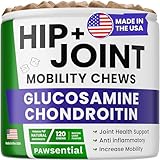 Pawsential Glucosamine Chondroitin for Dogs - Joint Supplement w/Omega-3 Fish Oil - MSM - Advanced Mobility Chews - Joint Pain Relief - Hip & Joint Care - 120Ct - Made in USA