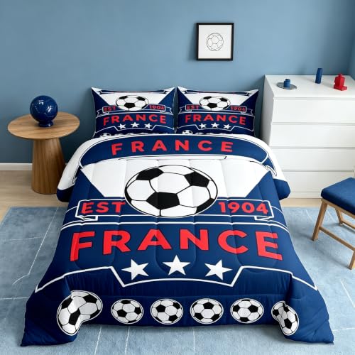 Image of Feelyou Football Soccer Comforter Set Full Size Bedding Set