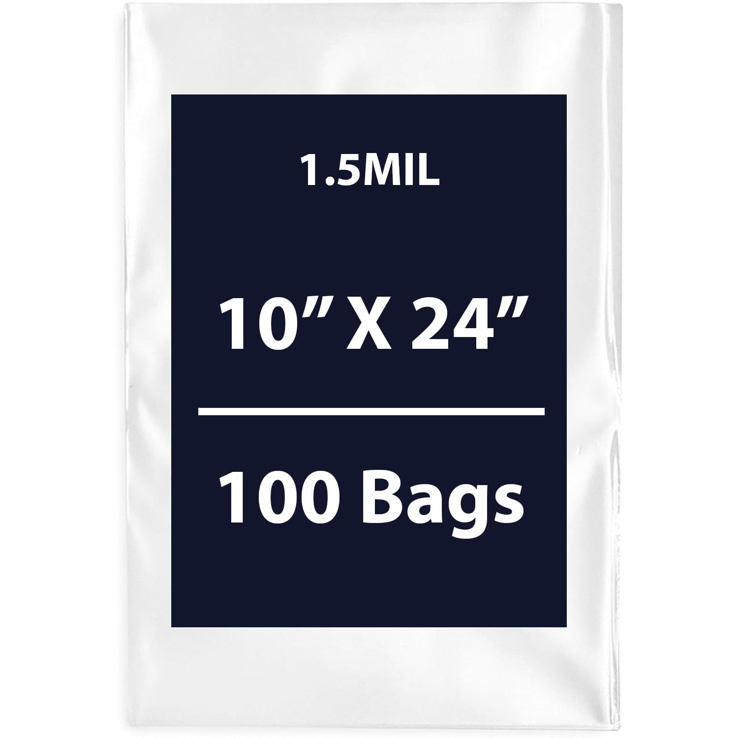 Multiple Sizes Clear Flat Poly Bags - 10