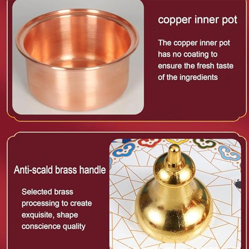 Olla Caliente de Cobre Cloisonné para Cocina Hogar Camping miniatura 4