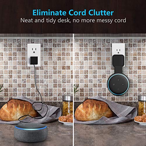 Myriann Outlet Wall Mount Hanger Holder Compatible with 3rd Generation, A Space-Saving Solution for Your Smart Home Speakers, Built-in Cable Management, Without Messy Wires or Screws