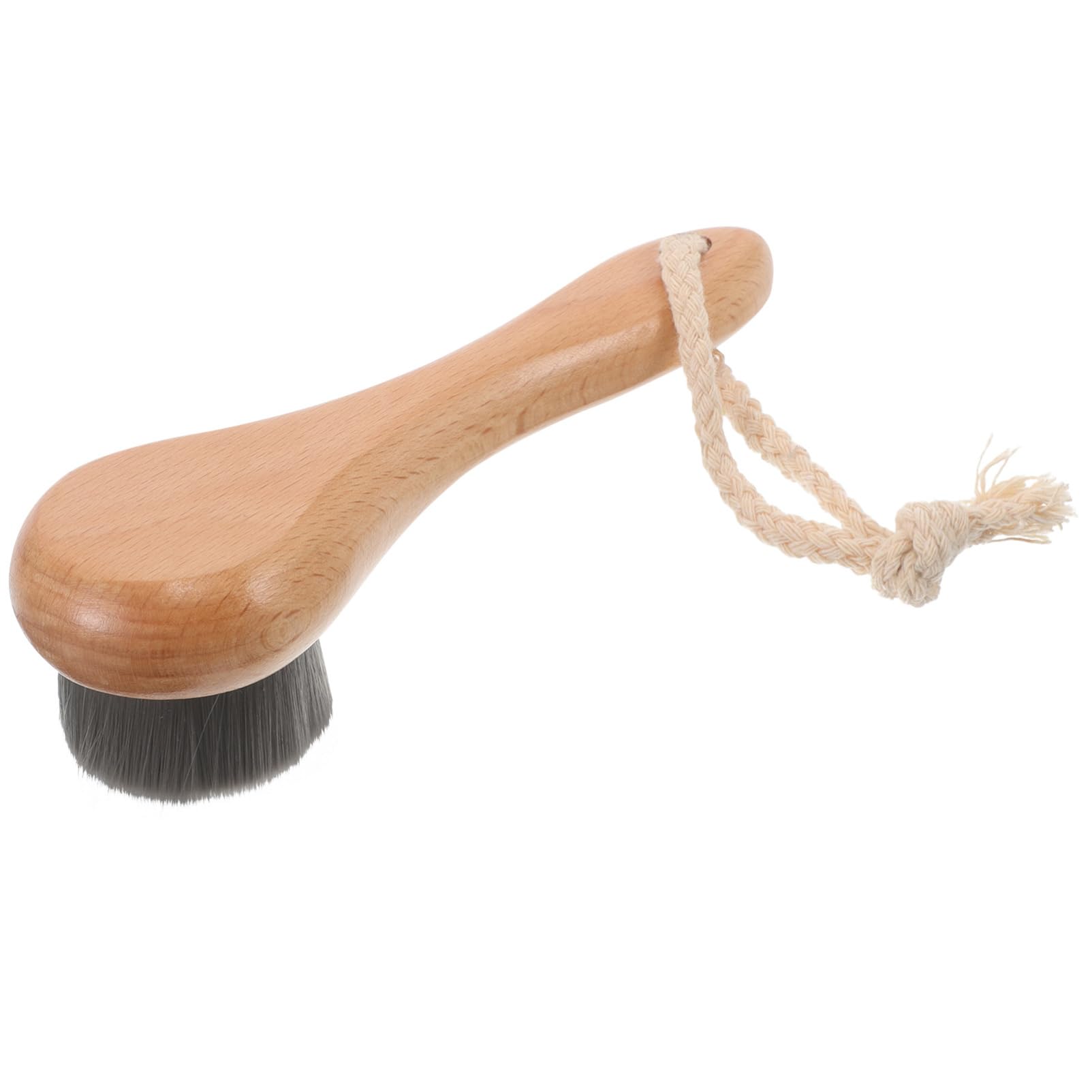 IWOWHERO Face Wash Brush Exfoliating Face Brush for Men Women Wood Handle Facial Scrubber Gentle Cleansing Tool