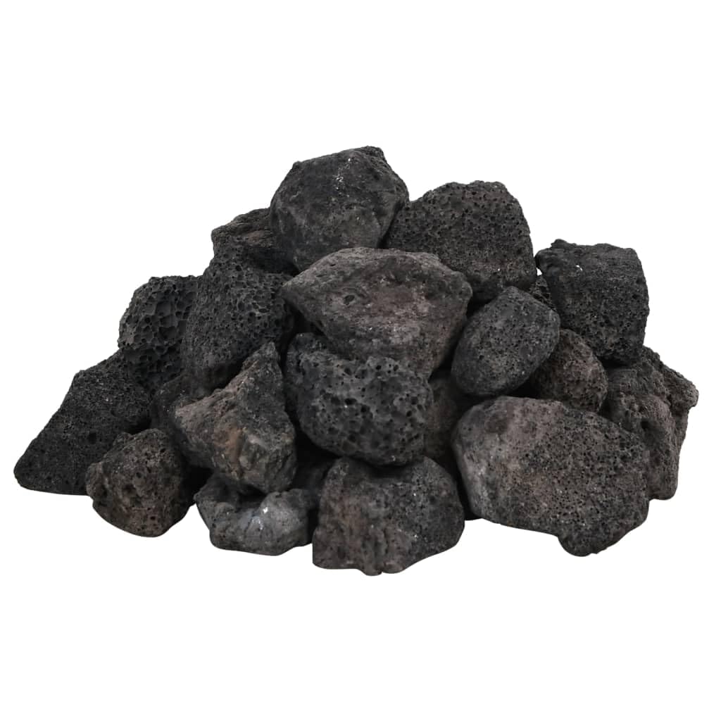 vidaXL Volcanic Rocks, Lava Accent Rocks for Aquarium, Volcanic Lava Stones for Succulents Cactus Pots Terrarium Plants Vase Fillers, 25 kg Black