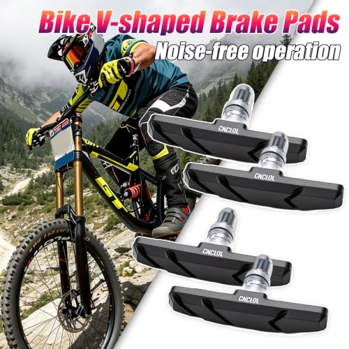 Image of Chooee Bike V-Brake Pads, Bicycle 70mm Brake Blocks Set, 2 Pairs Universal Brake Shoes