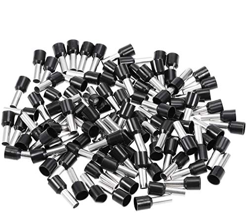 E4009 12 AWG Insulated Wire Ferrules Cord End Terminals with 200 Piece, Red (Black)
