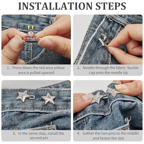 Image of 10Pcs Waist Brooch Pins Dress Back Clips T-shirt Tie Clips Waist Cincher Tightening Waistband Cardigan Clip Vintage Sweater Shawl Clips Decorated Safety Pins Collar Brooch for Women Girls Wearing