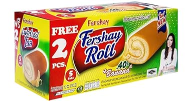 Fershay Banana Cake Rolls Filled With Cream, (Pack of 14), 8.32 Oz