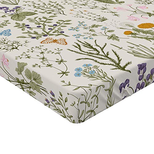 Ambesonne BS_27699_QUEEN Floral Fitted Sheet, Vintage Garden Plants Herbs Flowers Botanical Classic Design Art, Bed Cover thumb #2