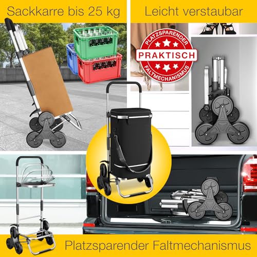 maxVitalis Einkaufstrolley Treppensteiger mit XXL Kühlfach, Einkaufsroller klappbar, Shopping Trolley höhenverstellbar, Reflektoren, abnehmbare Tasche 43 L, Hackenporsche (Treppensteiger-Trolley Cool) – Bild 3
