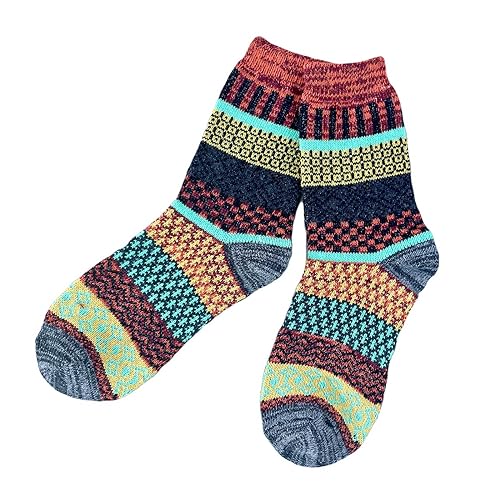 Image of JOYCA & CO. 3-5 Pairs Womens Multicolor Fashion Warm Wool Cotton Thick Winter Crew Socks