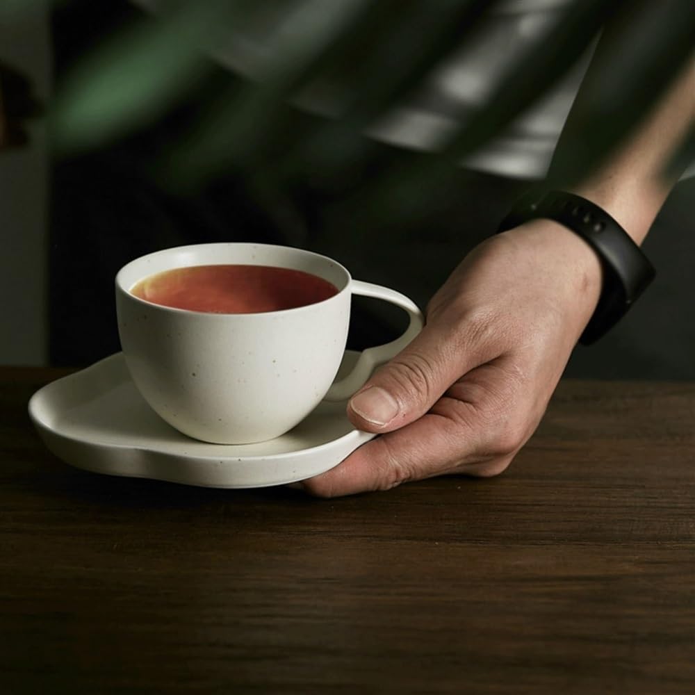 Tazza di Caffè Tazza da tè pomeridiano Tazza da tè nero Tazza da caffè in ceramica creativa Tazza da latte Tazza da acqua Tazza(White,Small)
