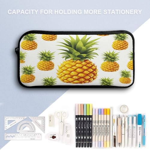 Printed Backpack With Lunch Pack Storage Box Case Yellow Pineapple on White Background Illustration 3pcs Lightweight Travel Backpack4