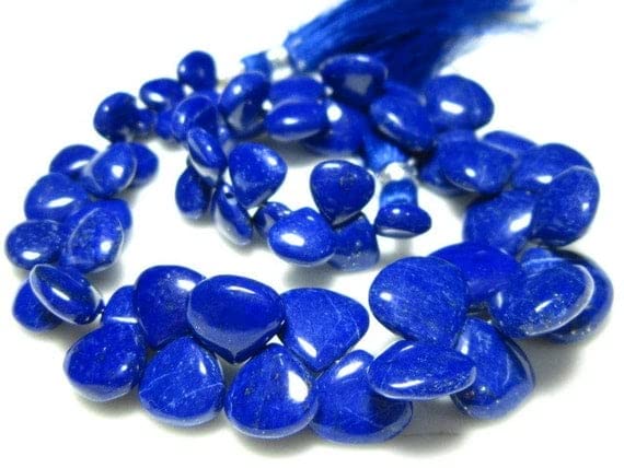 Lapis-lazuli briolette cœur sans défaut pour enfilage fluide de 7-12mm