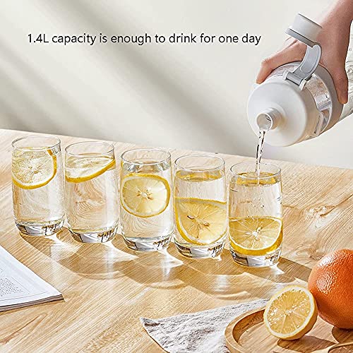 Waterfles Waterfles Sport Waterfles Blokkering Flip Top Deksel Waterfles met stro Voor Camping Trainingen Outdoor Activity Fles (kleur: wit) - Image 4