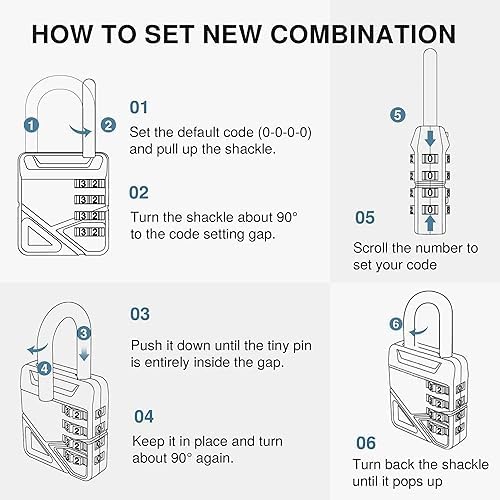 Image of 2-in-1 Padlock with Key & 4-Digit Combination | Heavy Duty Metal Security Lock with Resettable Code Wheel | Dual Unlock Lock for Gym Locker, Luggage, Storage & Travel (Silver)