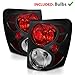 AmeriLite Black 3D Popout Replacement Brake Tail Lights Set (Bulb Included) For 99-04 Jeep Grand Cherokee - Passenger and Driver Side