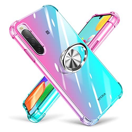 Sony Xperia 10 IV �p �P�[�X �����O �N���A TPU �ϏՌ��P�[�X ���� �ԍڃz���_�[ �X�^���h�@�\ �O���f�[�V���� ���^ �\�j�[ �G�N�X�y���A10 IV �p�J�o�[ �S�ʕی� 360��] �y�� �V���R�� ���ϖh�~ �h�w�� �h�o �X���� ��