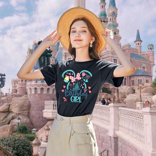 Birthday Shirts for Women Oversized Magic Kingdom T-Shirt Funny Magical Castle Graphic Tees Birthday Party Gift Tops4