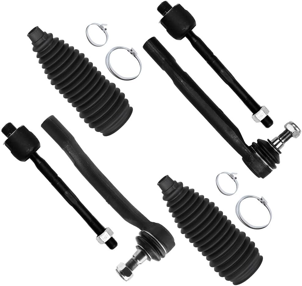 SCITOO 6pcs Front Suspension Kit Outer Inner Tie Rod End w/Boot Replacement for 2001-2006 for Acura MDX 2003-2008 for Honda Pilot