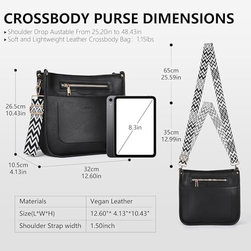 Crossbody Bags for Women Crossbody Purses for Women Hobo Bag Shoulder Bag Handbags with Guitar Strap-7 Pockets3