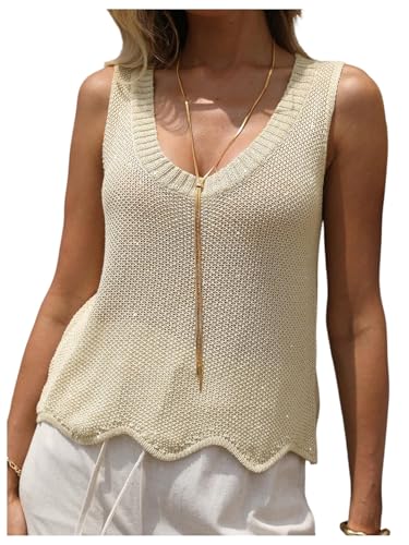 MakeMeChic Women's Sequin Sparkly Sweater Vest Tops Sleeveless Going Out Knit Tank Tops4