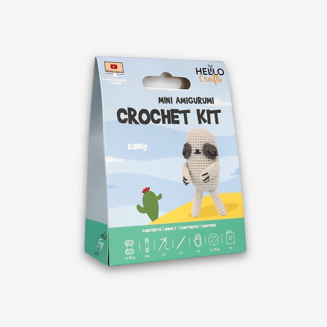 Knitty Critters - Mini Amigurumi - Kuddly Sloth | DIY Crochet Kit