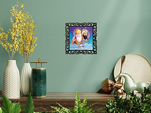 Image of Casa Rica Photo Frame Painting Wall Hanging home decoration for Wall, Living /Bed Room, Lobby(12inch x12inch) Laser Cut(Multicolor) (Sikh Gurus)