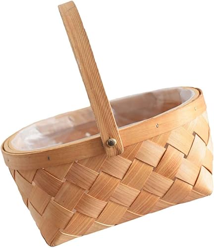 BESTOYARD Cesta de mimbre de ratán para Pascua, cestas de madera con asas para decoración de Pascua, otoño, picnic, jardinería, fiestas, bodas,