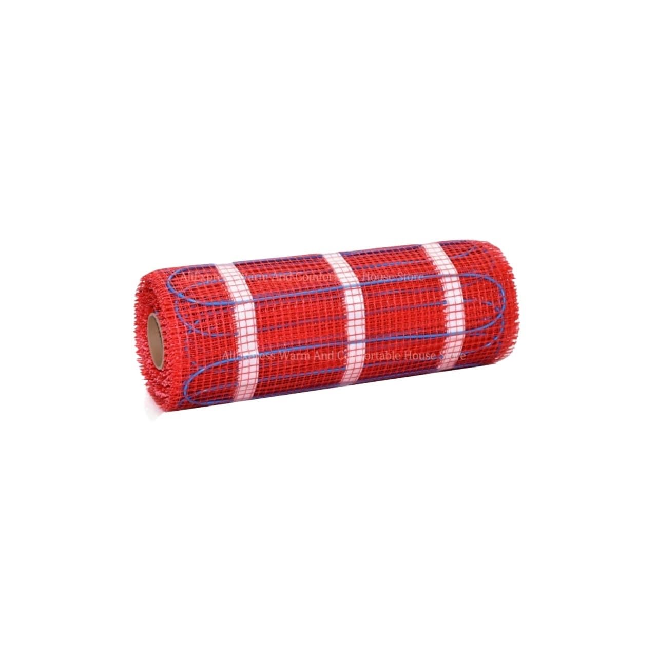 Kit sistema di riscaldamento elettrico radiante a pavimento a doppio nucleo in fibra di vetro for piastrelle, ceramica, porcellana e pietra(2.5m2 white or red)