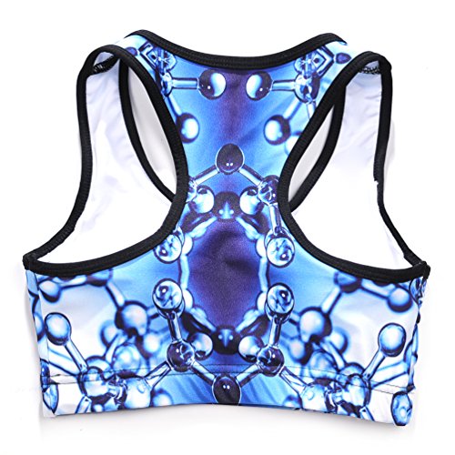 Image of Sister Amy Women's Aerobics Gym Dance Yoga Vest Printed Sports Bra Top Vest