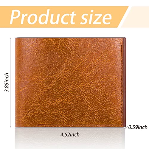 Sotiff 12 Pcs Leather Wallets Bulk for Men PU Trifold Blanks Wallet in Bulk for Laser Engraving Christmas Father Gift(Khaki)2