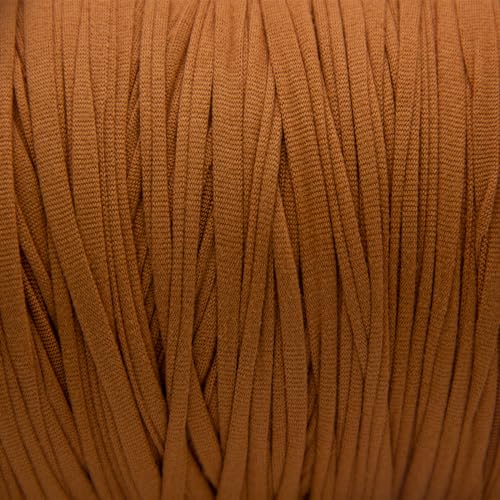 Image of 400g T Shirt Yarn, Tshirt Crochet Yarn for Crocheting Bag /Craft Project /Home Decor, 14.1oz /400g, 120yd /110m Crochet with Polyester Spandex Blend Stretch Fabric(Reddish Brown)