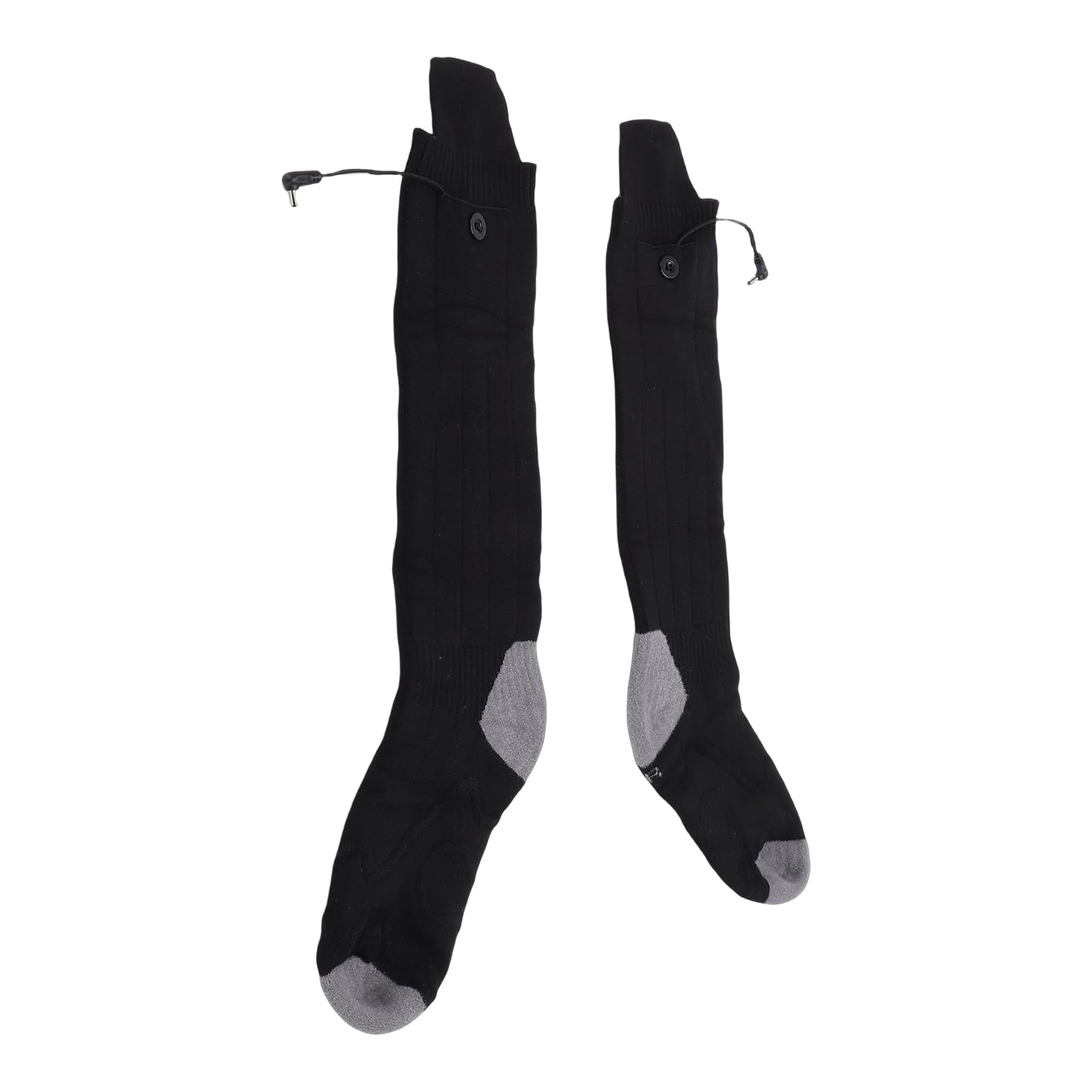 Calcetines Térmicos Negros con 4 Niveles de Calefacción, Batería de Larga Duración, Calefacción de 360°, Calcetines Lavables para Esquiar, con Pilas Recargables