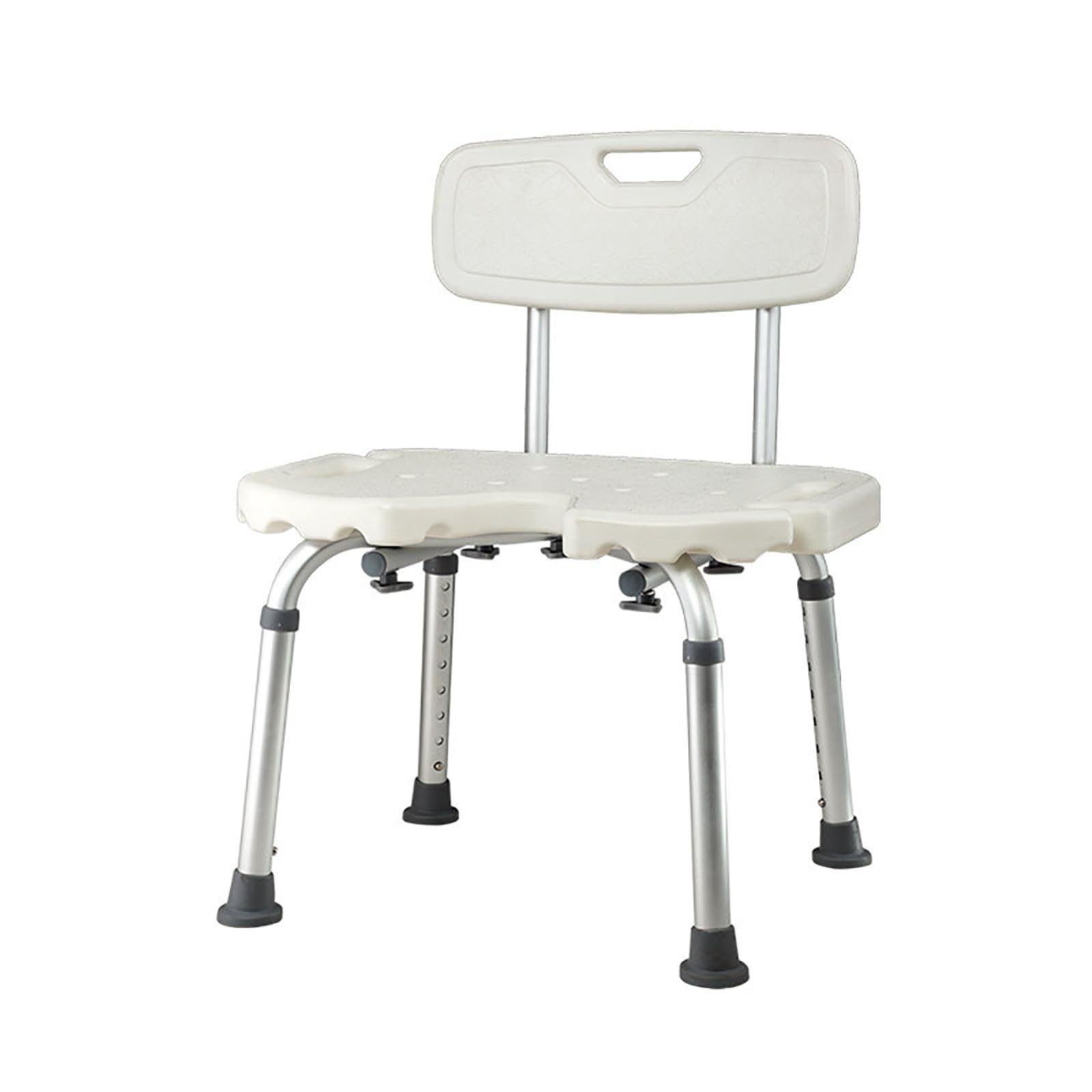 Silla De Ducha para Ancianos, Taburete De Ducha De Aluminio Antideslizante Regulable En Altura con Respaldo Y Reposabrazos, Asiento De Ducha para Ancianos Y Discapacitados, 136 Kg
