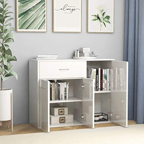 FAMIROSA Credenza Bianca 88x30x70 cm in Truciolato...