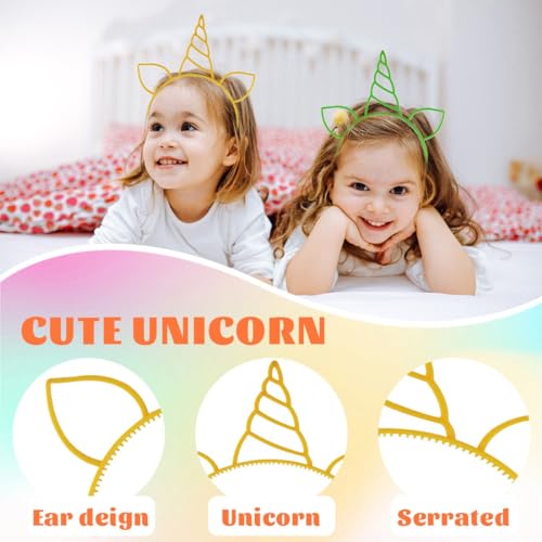 EAVUYIS Einhorn Haarreif Kinder,10 Stück Haarreif Einhorn Mädchen,Haarreifen Einhorn,Einhorn Stirnband Kinder, Einhorn-Stirnband,Haarband für Mädchen