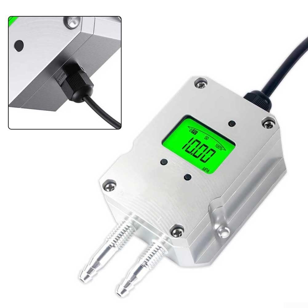 Transmisor diferencial de presión del viento 4-20mA Salida de señal Pantalla LCD 24VDC Alimentado Tiempo de respuesta rápido Ambiente 20C a 85C (0-1KPa)