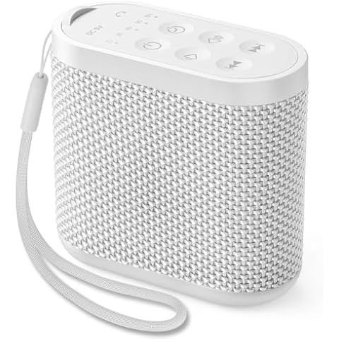 Portable Sound Machine for Travel, White Noise Sound Machine for Sleeping, 52-Hour Lasting Mini Noise Machine with 21 Quality Non-looping Sounds, Headphone Jack, Memory, Timer for Adults,Hotel (White) Cover