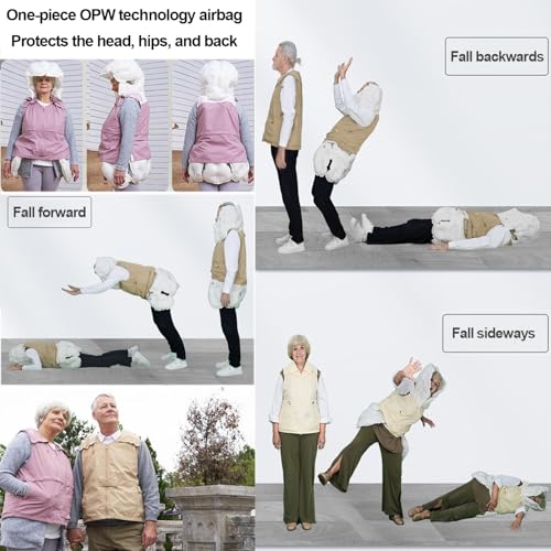 Gilet airbag riutilizzabile anti-caduta per anziani con funzione di tracciamento e posizionamento, tecnologia indossabile per prevenire cadute e proteggere gli anziani