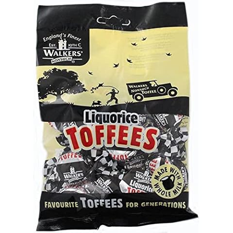 Walkers' Nonsuch Liquorice Toffees | with Condensed Milk & Black Treacle | Imported from the UK | Traditional British Candy | Old Fashioned Licorice Toffee | 5.29 Oz (150g) Cover