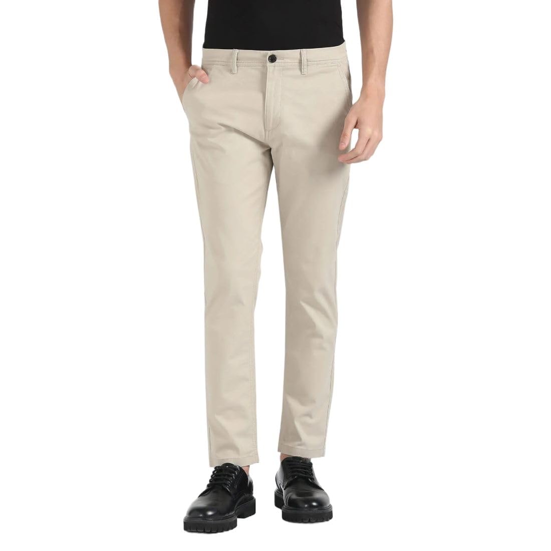 flying machine Men's Slim Tapered Fit Trousers| Solid | Mid Rise-picture-49