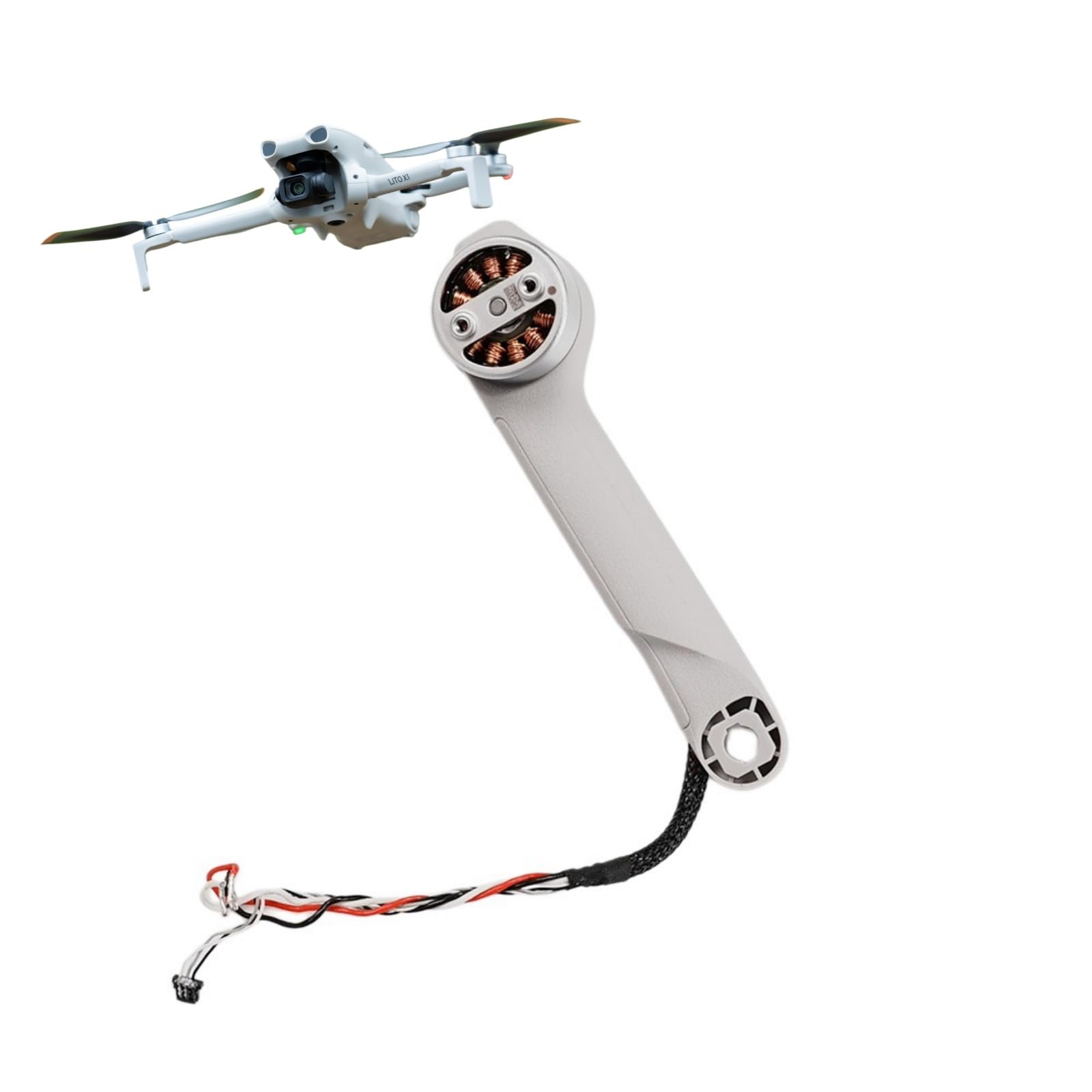 Gruppo braccio per drone compatibile con DJI Lito X1, braccio motore pre-cablato, pezzo di ricambio diretto per hobbisti Manutenzione del drone (Braccio posteriore destro per Lito 1)