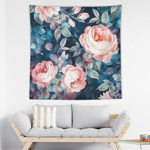 Tapisserie murale fleurs blanches BTCOWZRV de décoration esthétique pour chambre