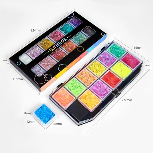 Namolit Lantejoulas sólidas grande capacidade paleta de maquiagem palco maquiagem glitter gel pintur