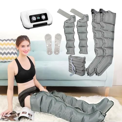 Presoterapia Para Casa Abdomen Y Piernas Con 6 Cavidades︱Maquina De Presoterapia Para Casa︱ 6 Cavidades Aire Presoterapia Piernas (Gris claro, Máquina + piernas + brazos + cintura)