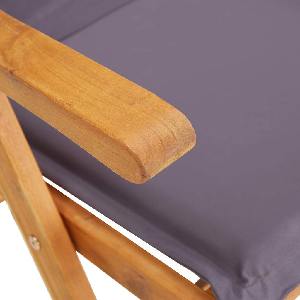 vidaXL 2X Madera Maciza Acacia Sillas Reclinables de Jardín con Cojín Mueble Tumbona para Salón Balcón Sillón Exterior Patio Cerca de Piscina Gris